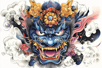 draw a japanese orginal tattoo design