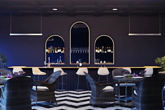 do 3d interior design for cafe, restaurant, bar, lounge, spa