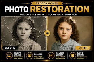 restore old photos, repair damage and colorize pictures