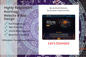 create your astrology software, website or app by using PHP, react and python