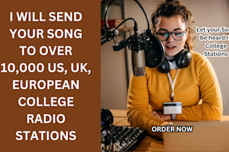 promote and send your song to over 10k active college radio stations in US eu
