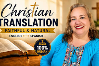 translate your christian content english to spanish, spanish to english