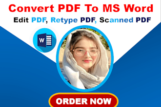 convert PDF to word, excel, data entry and create fillable pdf form