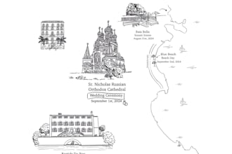 create custom wedding map illustrations for you