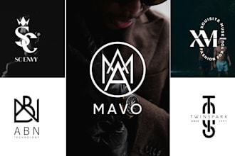 do minimalist initial letters and monogram clothing fashion logo design
