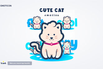 design cute emoticon mascot logo