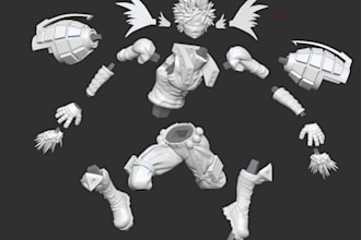 convert your 2d art to 3d cut and key printable sculpture,3d human,figure,zbrush