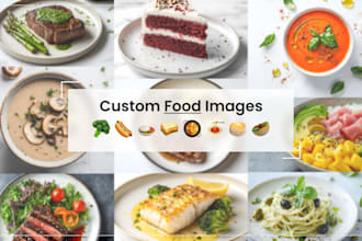 create food images for a restaurant menu, recipe book