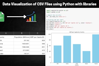 create business data visualizations using CSV files and python