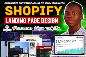 design shopify landing page product landing page home page sales page