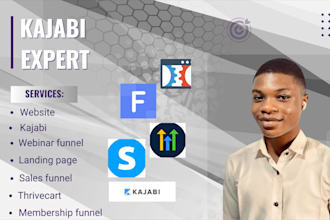 create website on kajabi, sales funnel, webinar, on   ghl, online course expert