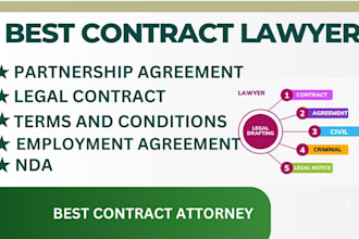 write partnership deeds, employment agreements, and nda or mou for you