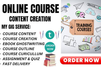 create online course content for online course, course creation, course content
