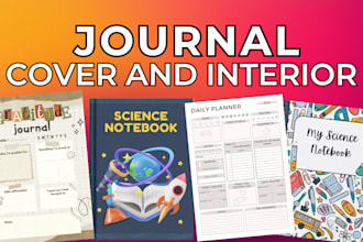 design journal cover and interior, planner and workbook