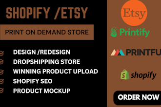 shopify print on demand store printly store etsy shop shopify pod printiful