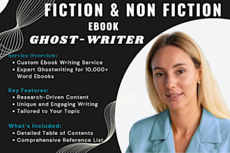 ghostwrite fiction and  non fiction, amazon ebook writer self help ebook kindle