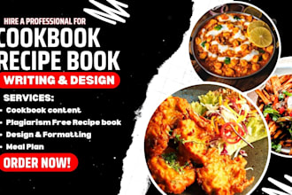 be cookbook writer cookbook design cookbook formatting, write recipe ebook