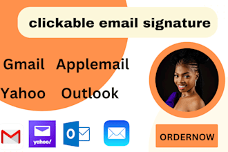 design clickable HTML email signature for outlook gmail yahoo and more