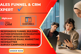 sales funnel gohighlevel clickfunnels zoho salesforce hubspot CRM