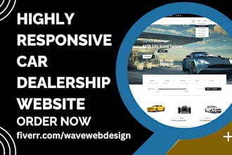 design car dealership automotive car rental car booking chauffeur taxi website