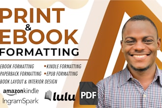 do book formatting for paperback, amazon KDP, kindle ebook, lulu and createspace