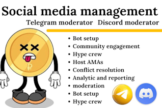 be telegram community manager, discord moderator and social media manager