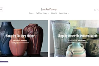 design artisan website ceramic art shopify store pottery ecommerce website