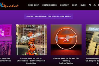 build custom neon website neon shopify led light store neon dropshipping website
