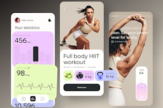 develop workout fitness website, health app, fitness app, workout app