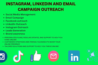do instagram dms, email marketing and social media outreach