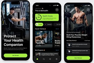 develop android and ios fitness app, health, gym, and doctor appointment apps