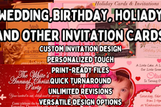 create wedding, birthday, greeting, party holiday baby shower invitation cards