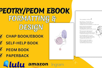 design format upload poetry book,poem fiction chap book,poetry ebook kdp cover