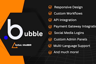 develop bubble io mvp, sass web or app with custom integrations