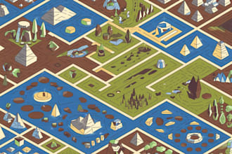 draw a unique vector or isometric map