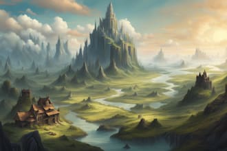 draw fantasy concept landscape illustrations