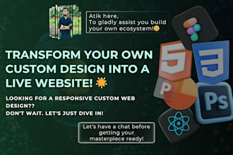 convert your any design into HTML CSS or react format
