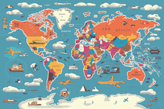 draw vector map in illustrator