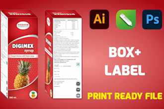 design modern product packaging of box and label