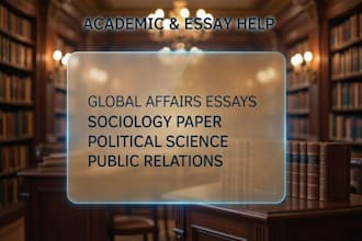 do public relation, political science, sociology paper and global affairs essays