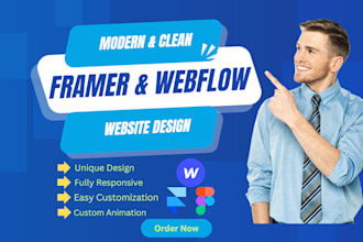 design or redesign a modern clean framer or webflow website