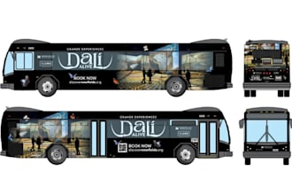 design a professional  van wrap, truck wrap, bus wrap and car wrap