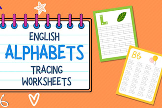 create english alphabets tracing worksheets for kindergarten