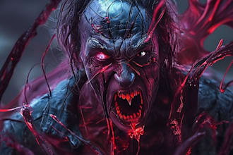 draw fantasy or horror character illustration