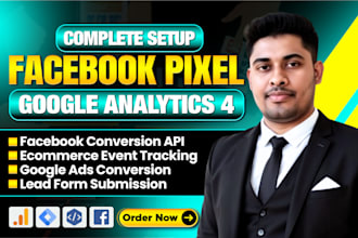 setup facebook pixel conversion API, fix meta pixel, google analytics 4 via GTM