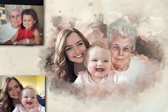 do watercolor family, pet, or any portrait from your images