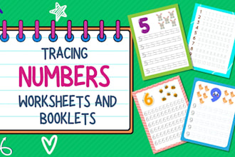 design tracing numbers worksheets and booklets