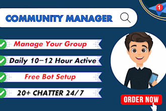 be your telegram community manager or admin with 20 chatter