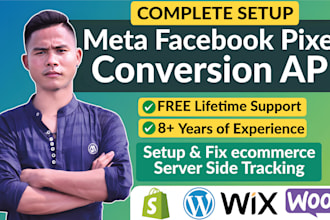 setup meta pixel facebook conversion API,  server side tracking using ga4, GTM