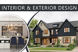 create 3d model interior home, exterior rendering, 3d visualization by 3ds max